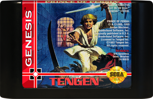 Prince of Persia cartridge for Sega Genesis (GEN) video game