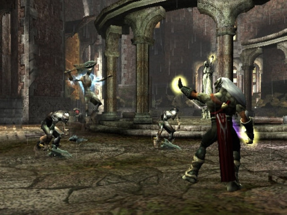 Legacy of Kain Defiance PS2 Sony PlayStation 2 action adventure hack and slash gothic vampire story Raziel Kain combat puzzles dark fantasy narrative Crystal Dynamics retro gaming PlayStation 2 software video game title gameplay
