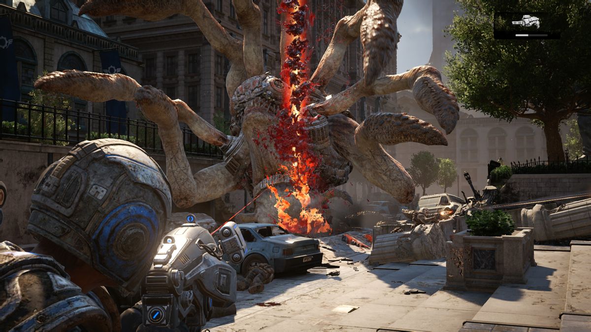 Gears of War 4 gameplay for Xbox One (XONE) third-person action shooter video game