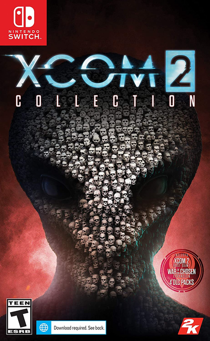 XCOM 2 Collection Nintendo Switch inspired design featuring tactical turn based strategy aesthetic alien resistance warfare squad based combat strategic base management procedural missions high stakes decision making sci fi battlefield tension and immersive tactical gameplay presentation front cover