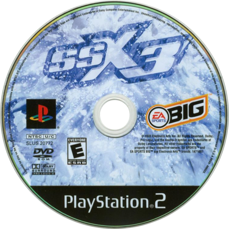 SSX 3 retro PlayStation 2 video game SSX 3 snowboarding sports extreme sports racing tricks open mountain multiplayer console title PlayStation 2 release disc