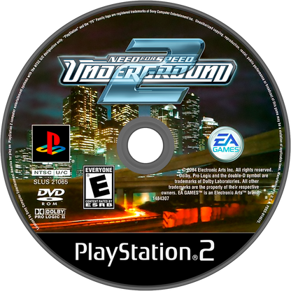 Need for Speed Underground 2 PS2 Sony PlayStation 2 street racing game open world driving tuner cars customization drift racing night city EA Black Box arcade racing multiplayer PlayStation 2 software video game title disc 