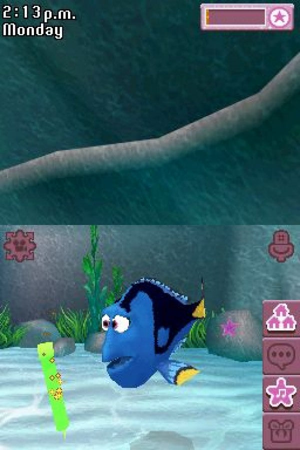 Disney Friends for Nintendo DS, gameplay for a life simulation video game with Disney characters, friendship activities, mini-games, and casual interactive gameplay