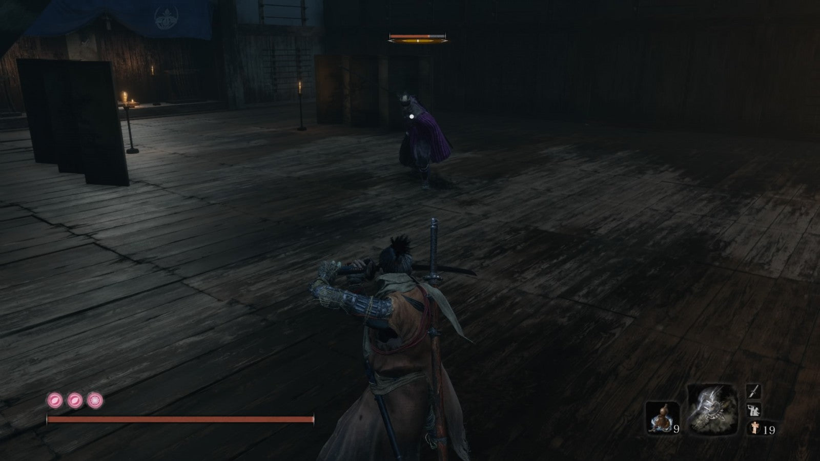 Retro Sekiro Shadows Die Twice PS4 inspired design featuring feudal Japan action adventure aesthetic shinobi stealth combat brutal sword duels mythical creatures FromSoftware gameplay intense samurai atmosphere cinematic dark fantasy presentation sekiro