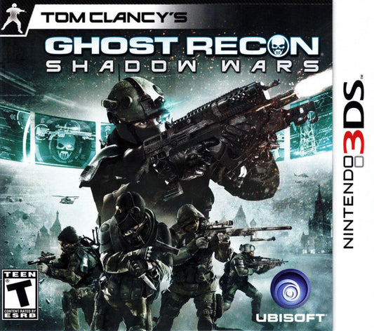 Tom Clancys Ghost Recon Shadow Wars Nintendo 3DS video game featuring tactical turn based strategy gameplay squad based combat military missions and Ubisoft handheld strategy title cover art