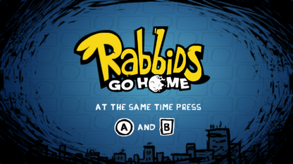 Rabbids Go Home: A Comedy Adventure – Nintendo Wii (Wii) comedy action-adventure platformer video game title screen