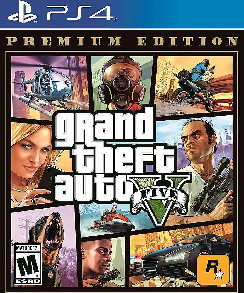 Grand Theft Auto V [Premium Edition] cover art for PlayStation 4 video game. 