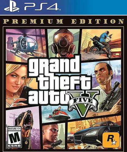 Grand Theft Auto V [Premium Edition] cover art for PlayStation 4 video game. 