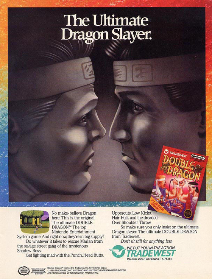 Double Dragon advert for Nintendo Entertainment System (NES) retro video game