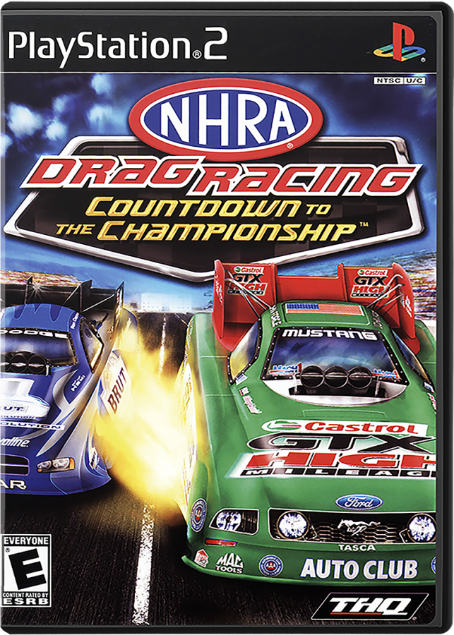 NHRA Countdown to the Championship 2007 – PlayStation 2 (PS2) video game cover image, drag racing simulation game.