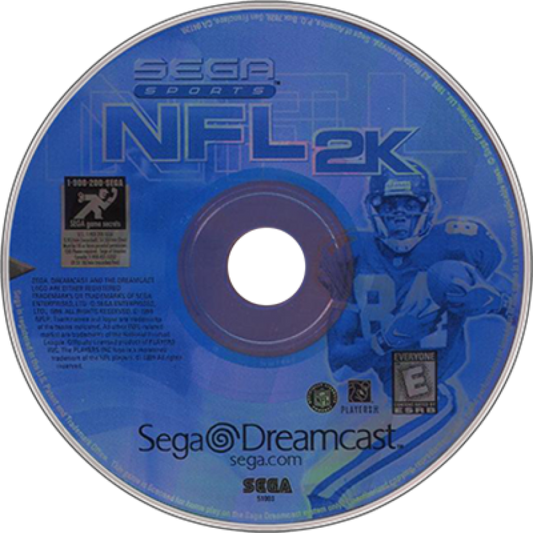 NFL 2K disc art for Sega Dreamcast (DC) video game
