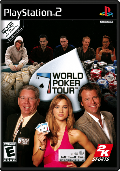 World Poker Tour – PlayStation 2 (PS2) video game cover image, poker.