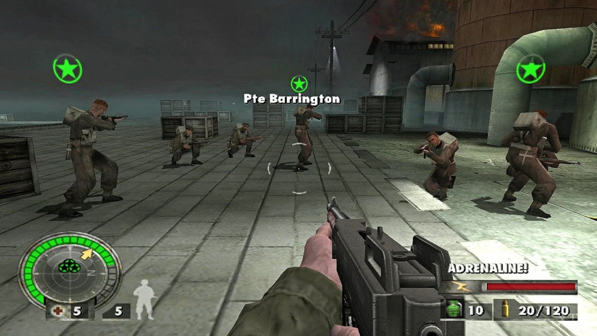 Medal of Honor European Assault PS2 Sony PlayStation 2 first person shooter WWII military combat historical war campaign European theater missions EA shooter gameplay squad based action multiplayer retro gaming PlayStation 2 software video game title gameplay