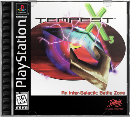 Tempest X3 retro sci-fi arcade shooter game for PlayStation 1 (PS1) cover art