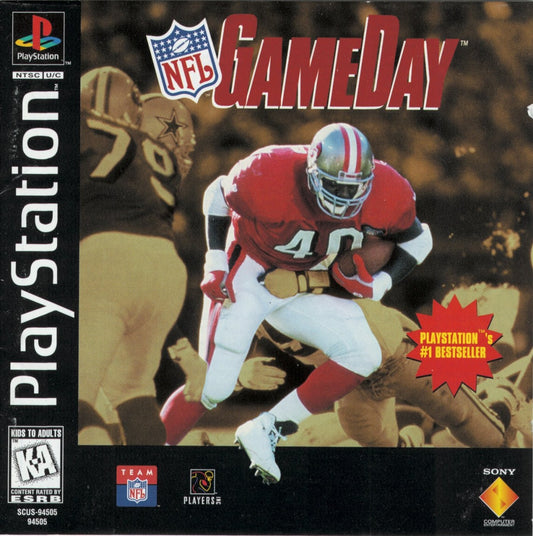 NFL GameDay PS1 PlayStation 1 American football sports game simulation gameplay Madden rival NFL teams season mode retro video game cover art