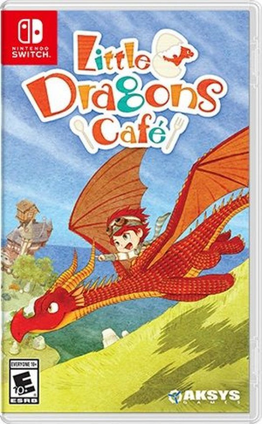 Little Dragons Cafe for Nintendo Switch adventure simulation game featuring cafe management cooking exploration and raising a dragon companion in a colorful fantasy world cover art