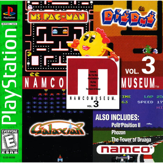 Namco Museum: Volume 3 [Greatest Hits] cover art for PlayStation 1 (PS1) retro video game