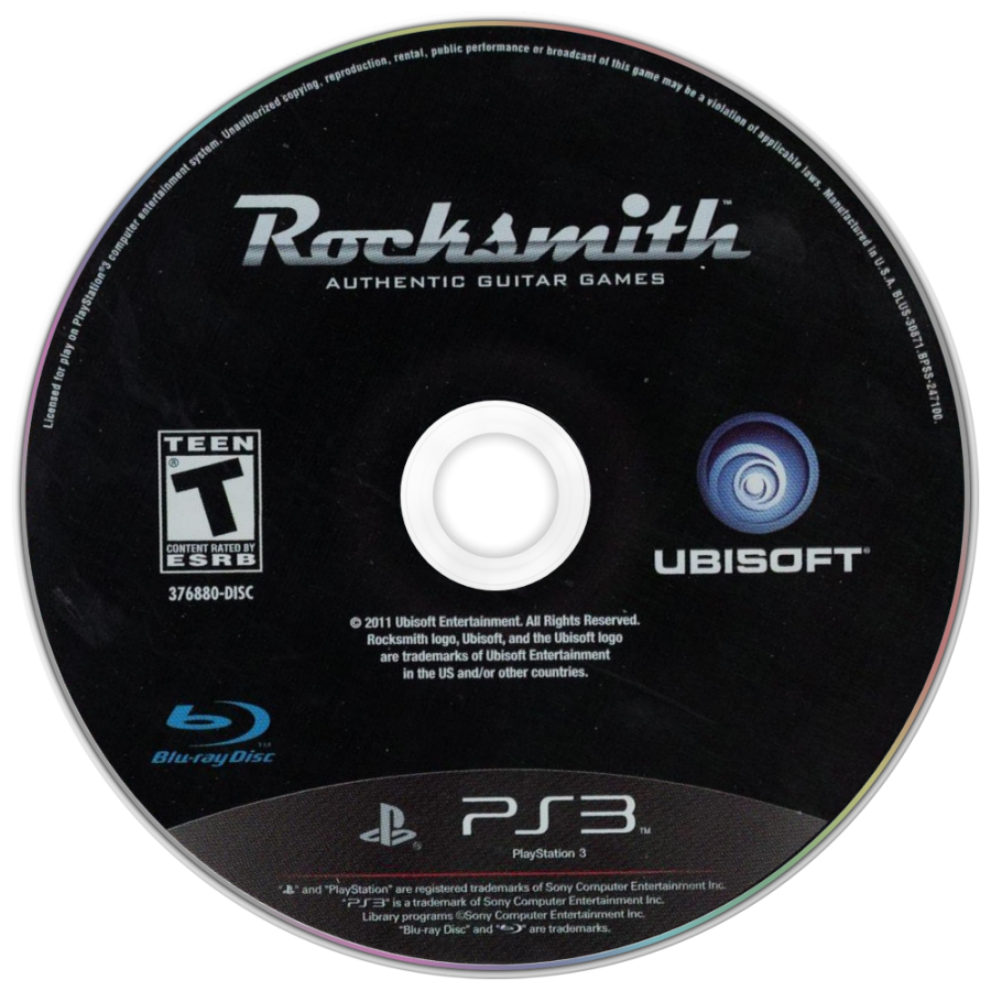 Rocksmith disc art for PlayStation 3 (PS3) video game