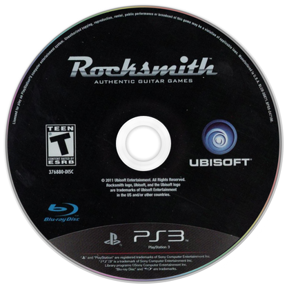 Rocksmith disc art for PlayStation 3 (PS3) video game