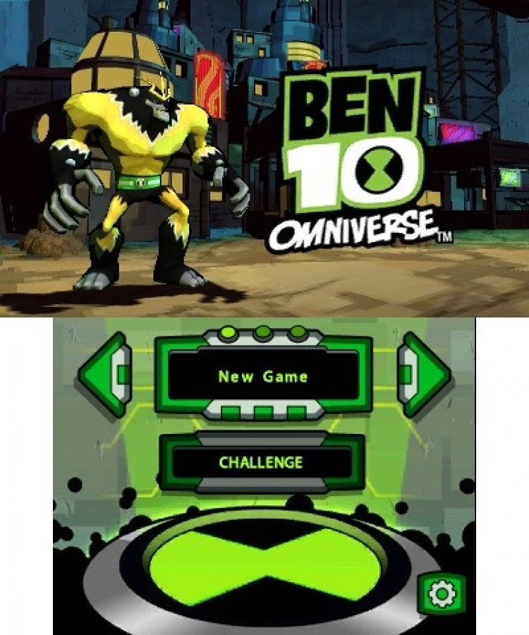 Ben 10: Omniverse start screen for Nintendo 3DS (3DS) action-adventure video game
