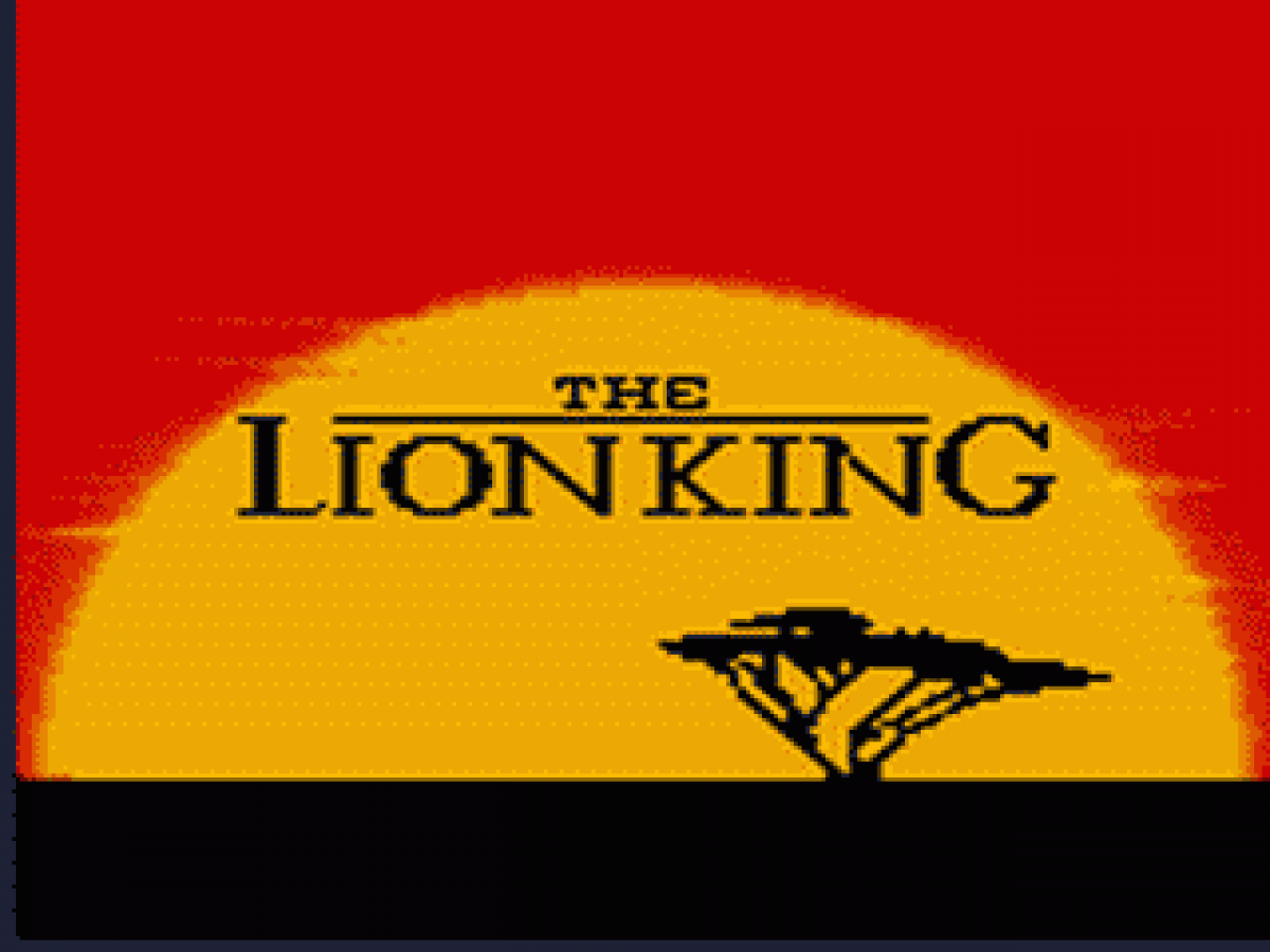 Disney's The Lion King title screen for Sega Game Gear (GG) video game