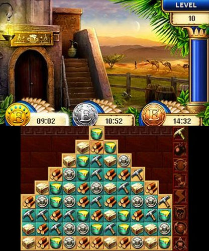 Jewel Master: Cradle of Egypt 2 3D gameplay for Nintendo 3DS (3DS) puzzle match-3 video game