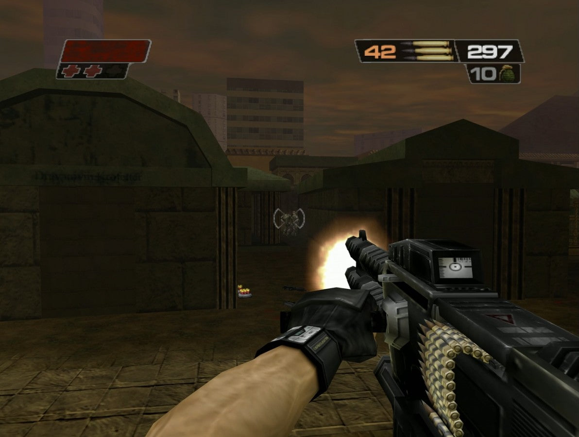 Red Faction II Xbox game featuring first person shooter gameplay futuristic sci fi storyline destructible environments multiplayer modes and explosive combat action by THQ gameplay
