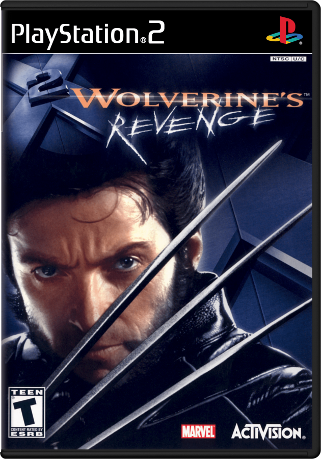 X2: Wolverine's Revenge – PlayStation 2 (PS2) video game cover image, action.