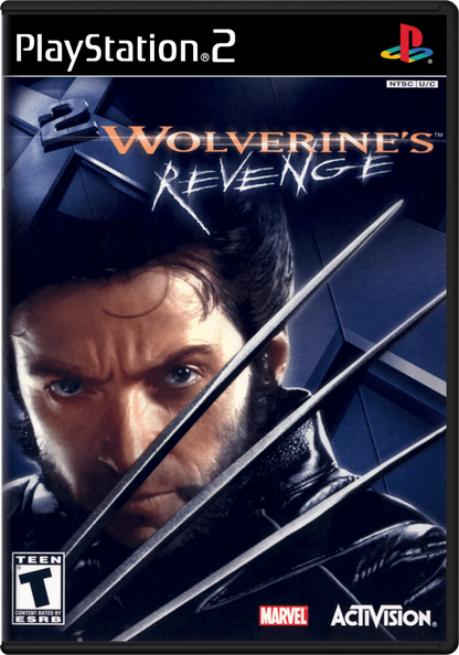 X2: Wolverine's Revenge – PlayStation 2 (PS2) video game cover image, action.