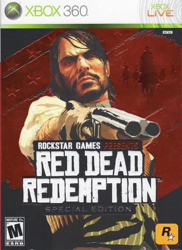 Red Dead Redemption Special Edition for the Xbox 360 featuring open world western action gameplay with story driven missions horseback exploration gunfights and additional bonus content including extra outfits weapons and challenges set in the American frontier front cover 
