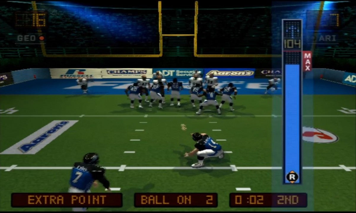 Arena Football: Road to Glory PlayStation 2 video game featuring official Arena Football League (AFL) indoor gridiron sports action gameplay, full 2007 AFL teams including the af2 developmental league, high-scoring fast-paced football matches, season and multiplayer modes, and EA Sports branding — classic PS2 football simulation title released February 2007. gameplay