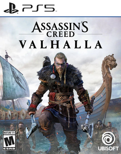 Assassins Creed Valhalla cover art for PlayStation 5 action RPG game
