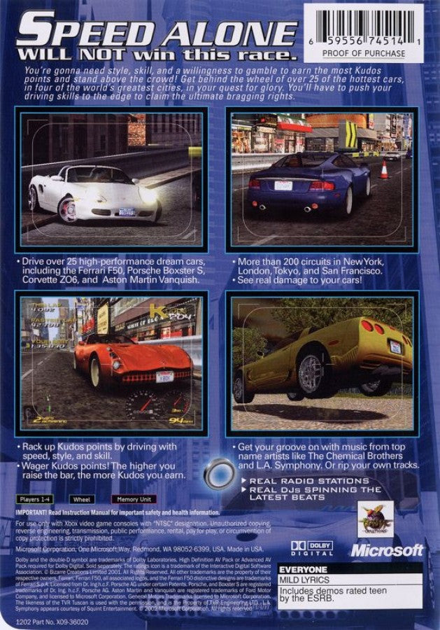 Project Gotham Racing [Platinum Hits] back cover art for Xbox (XBOX) video game