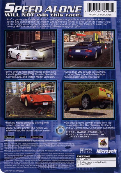Project Gotham Racing [Platinum Hits] back cover art for Xbox (XBOX) video game