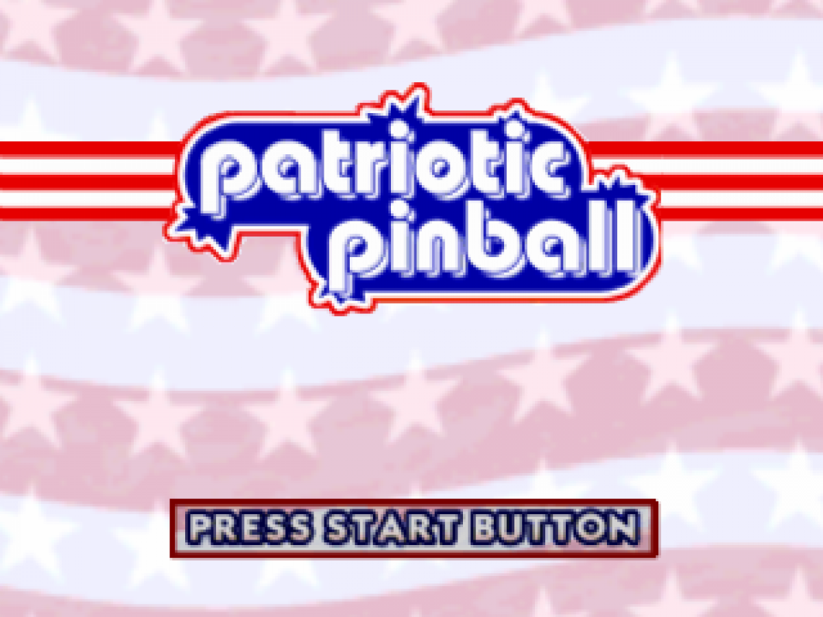 Patriotic Pinball PlayStation 1 PS1 video game, pinball simulation, themed arcade-style tables, classic console title main menu