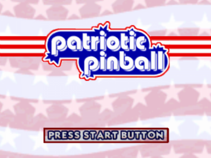 Patriotic Pinball PlayStation 1 PS1 video game, pinball simulation, themed arcade-style tables, classic console title main menu