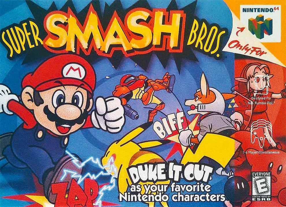 Super Smash Bros. cover art for Nintendo 64 (N64) video game