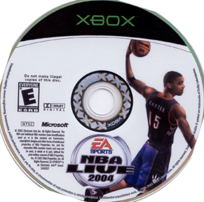 NBA Live 2004 disc for Xbox (XBOX) video game