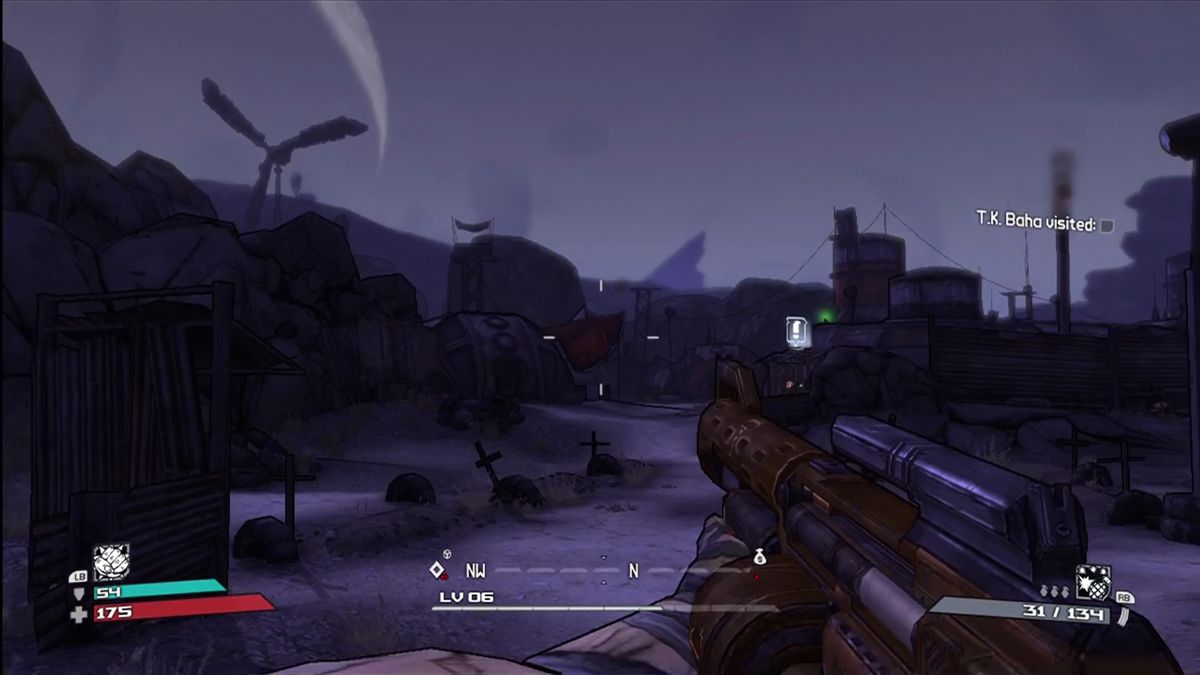 Borderlands [Platinum Hits] gameplay for Xbox 360 (X360) first-person shooter role-playing video game