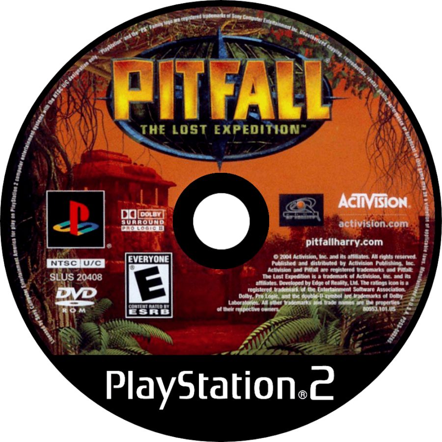 Pitfall The Lost Expedition PS2 PlayStation 2 action adventure platformer jungle exploration treasure hunting survival gameplay retro video game disc