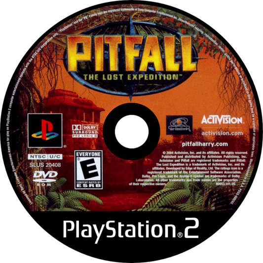 Pitfall The Lost Expedition PS2 PlayStation 2 action adventure platformer jungle exploration treasure hunting survival gameplay retro video game disc
