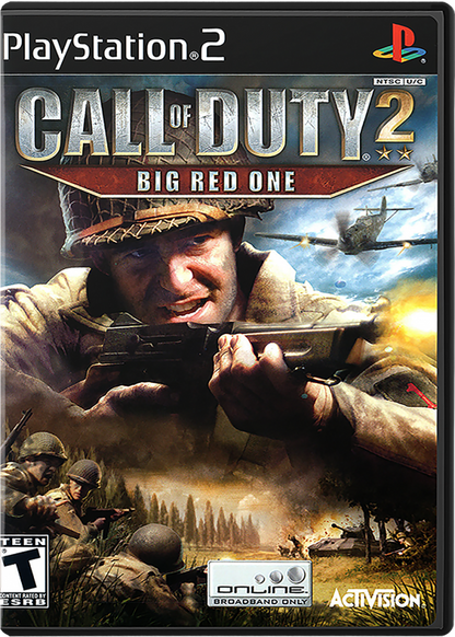 Call of Duty 2: Big Red One for PlayStation 2 with World War II themed military action cover art