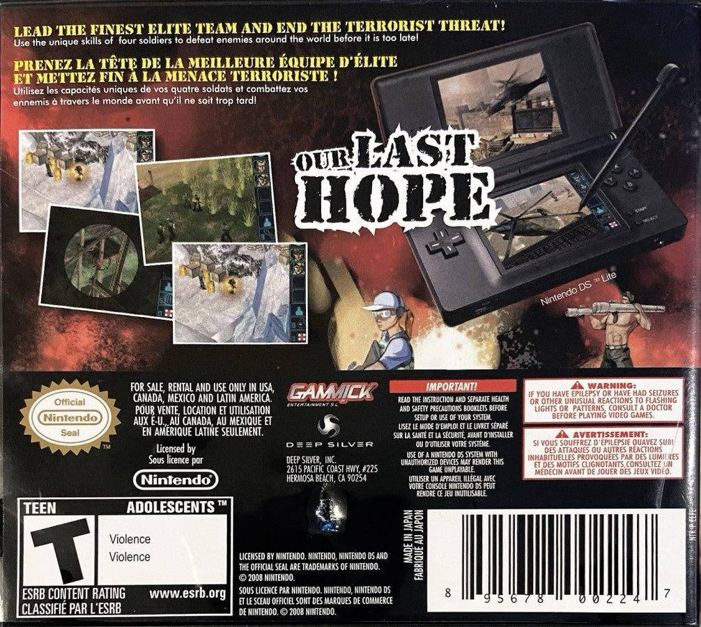 Elite Forces Unit 77 back of case for Nintendo DS (DS) tactical shooter action video game