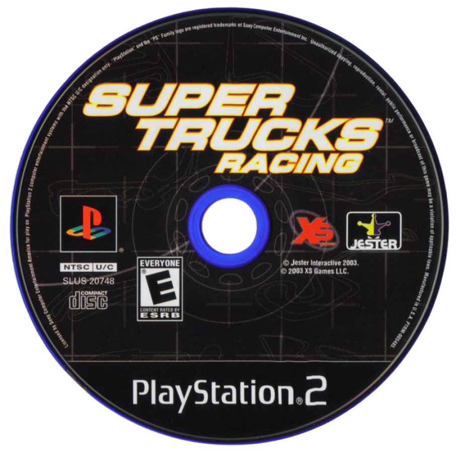 Super Trucks Racing – PlayStation 2 (PS2) video game disc, truck racing simulation.