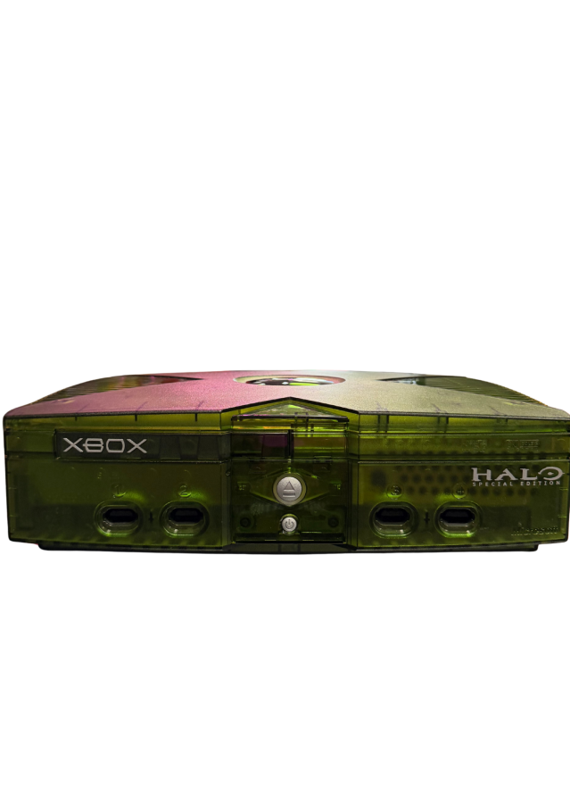 Halo Green Special Edition Original Xbox Console retro video game system featuring Halo themed green console design classic Microsoft Xbox hardware gaming console collectible system limited edition styling Halo gaming collection original Xbox console appeal