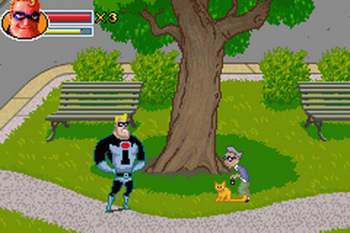 Disney Pixar The Incredibles gameplay art for Game Boy Advance (GBA) video game