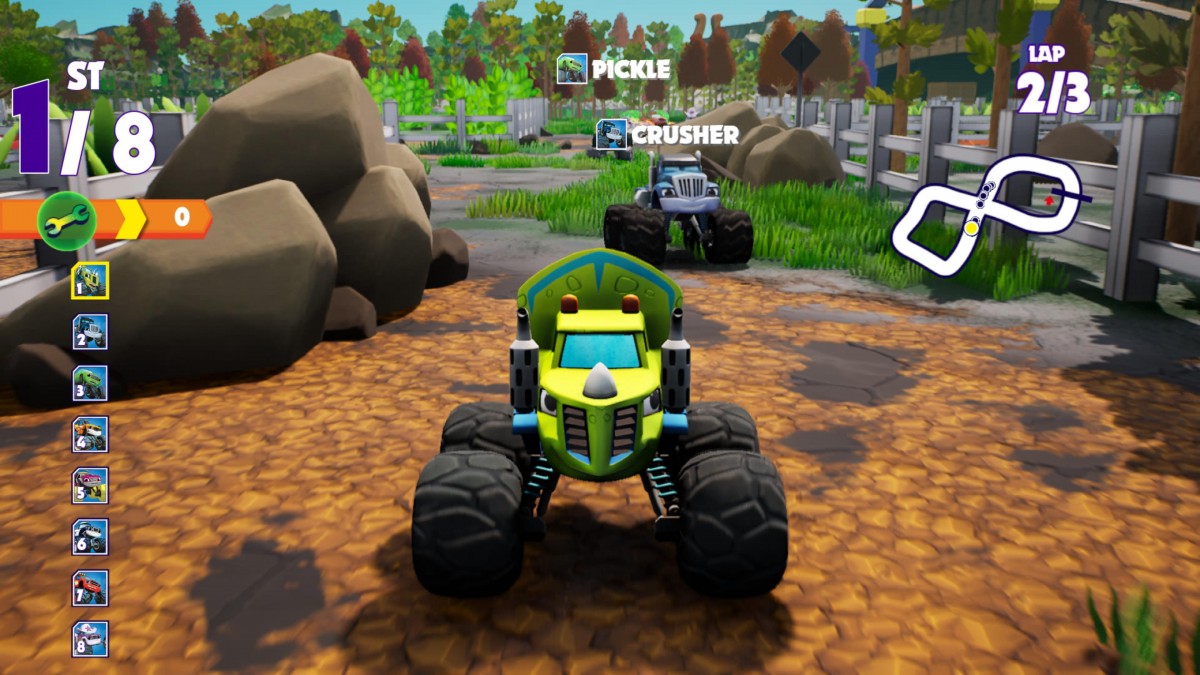 Blaze and the Monster Machines Axle City Racers PlayStation 4 PS4 kids racing game family-friendly educational adventure based on the Nickelodeon TV show gameplay screenshot