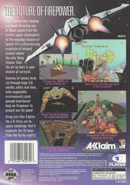 Thunder Strike 2 Sega Saturn helicopter combat flight shooter arcade style aerial missions military action sequel to AH-3 Thunderstrike fast paced bombing runs and dogfighting CD audio retro gaming Sega Saturn software video game title back cover art