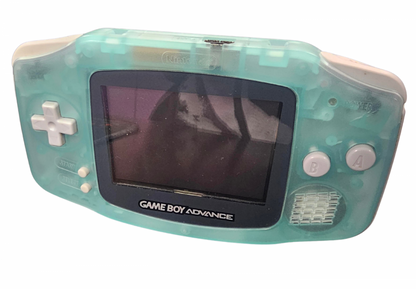 Nintendo Game Boy Advance GBA Handheld Console Glow in the Dark Green Scratch and Scuff Condition portable gaming system featuring glow in the dark green design classic Nintendo hardware handheld gaming experience retro video game system portable console collectible gaming setup and Nintendo collection appeal front