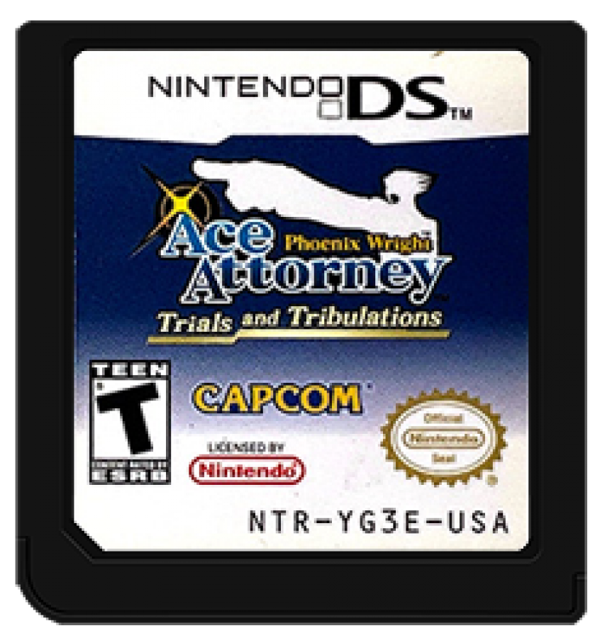 Phoenix Wright: Ace Attorney – Trials and Tribulations cartridge for Nintendo DS (DS) courtroom visual novel adventure video game